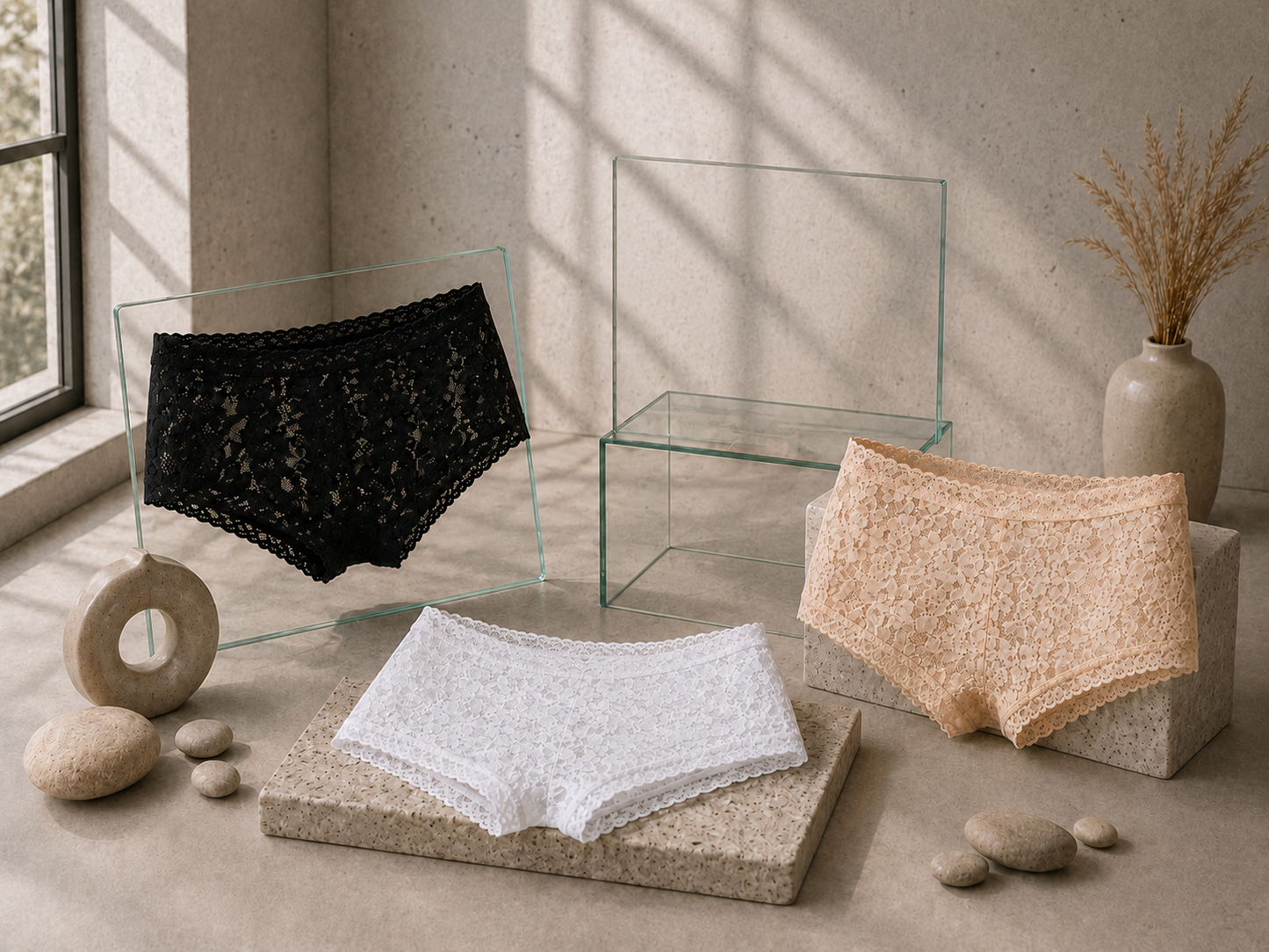 3-Pack Lace Floral Cheeky