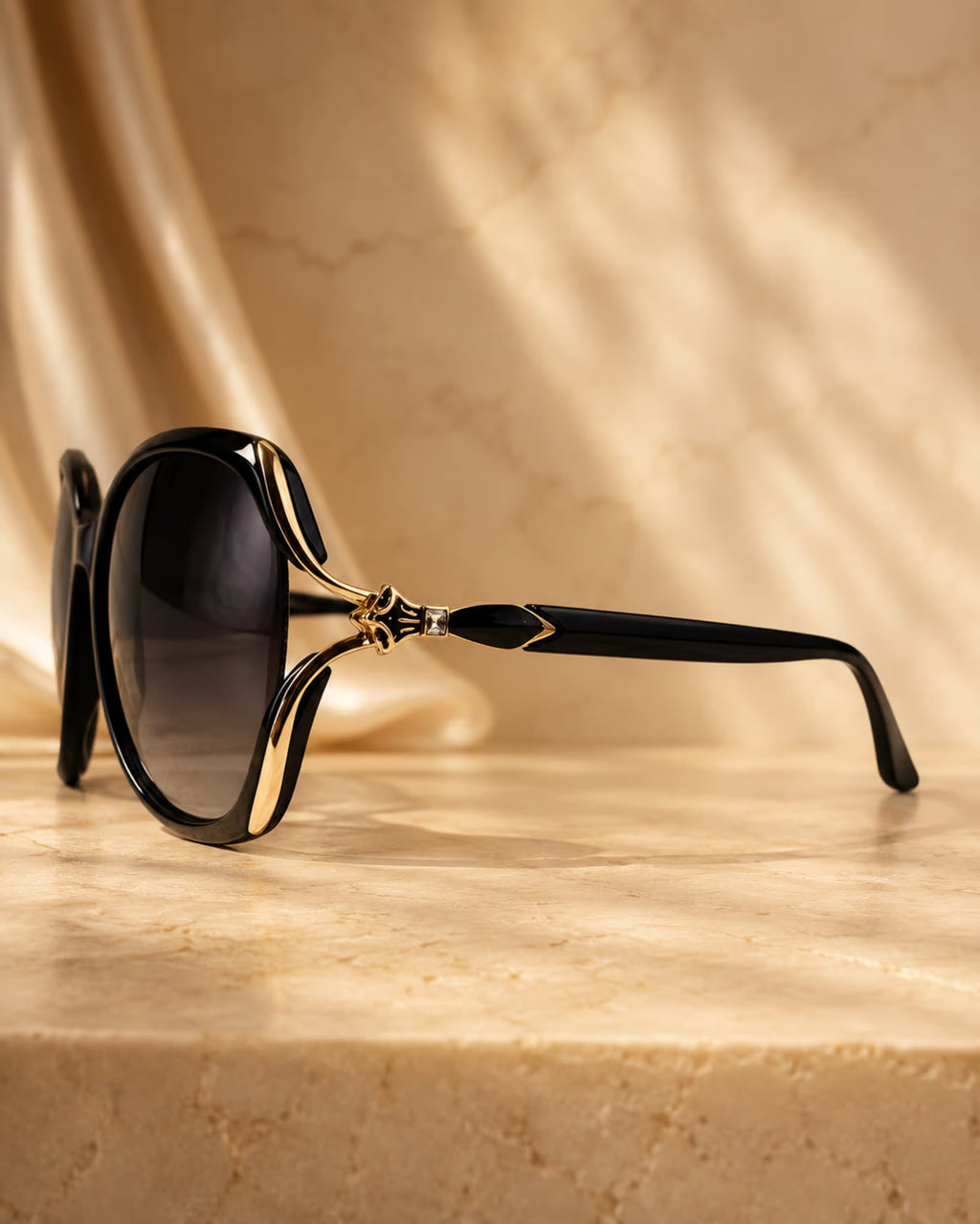 Side profile of Aura fashion sunglasses