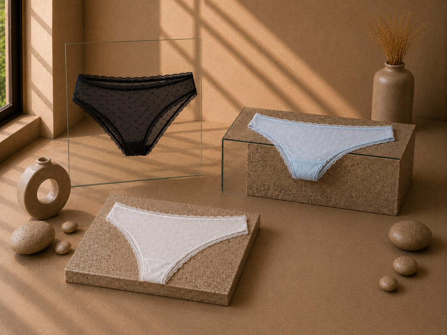 3-Pack Lace Dots Brief