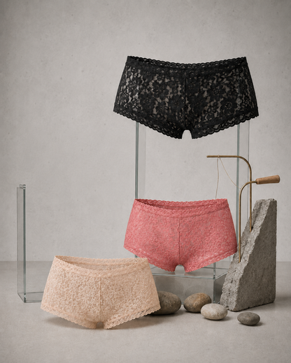 3-Pack Lace Floral Cheeky