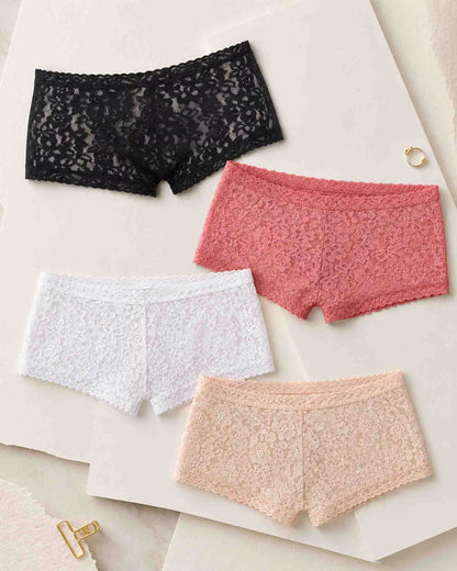 3-Pack Lace Floral Cheeky