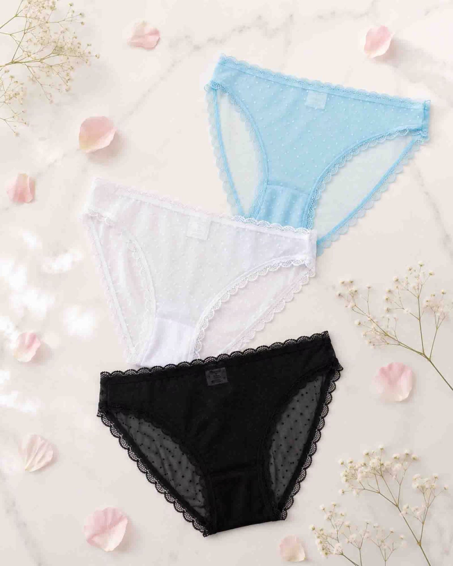 3-Pack Lace Dots Brief