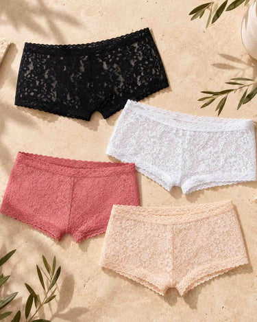 3-Pack Lace Floral Cheeky